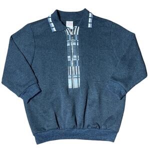 Vintage Grandpacore M 1/2 Zip Cardigan Lock Detail Preppy School GRAFF Sweater